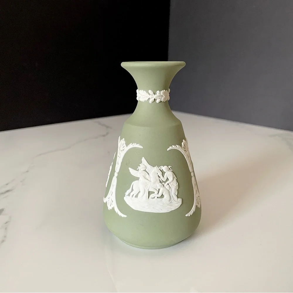 Green Bud Vase - Jasperware by Wedgwood